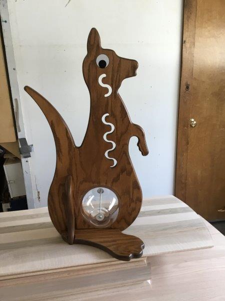 Kangaroo Piggy Bank - Solid Oak Bank with Big Belly