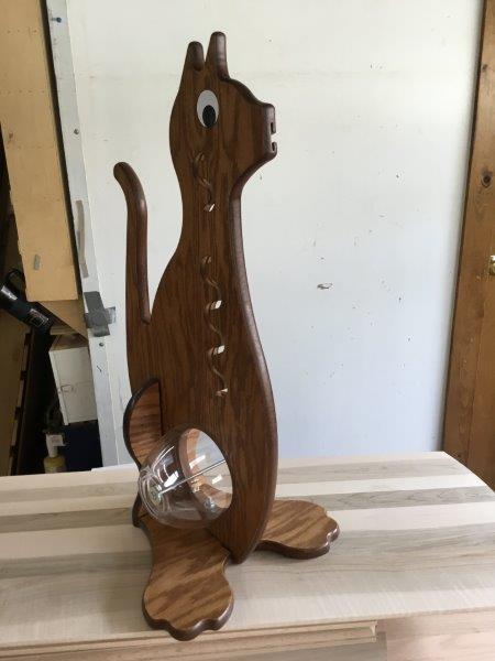 Kitty Piggy Bank - Solid Oak Cat Bank with Big Belly