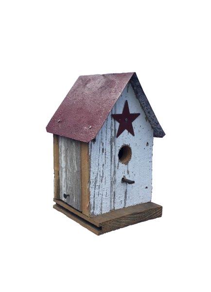 Barn Wood Medium Church Bird House w/ Wire Hanger & Clean Out