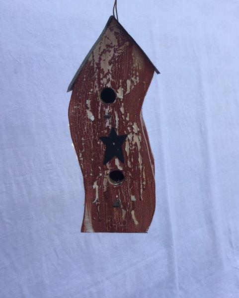 Smashed House Bird House w/ Wire Hanger & Clean Out