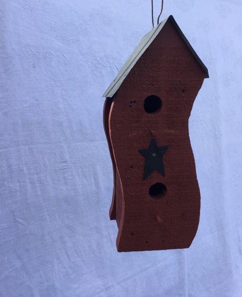 Smashed House Bird House w/ Wire Hanger & Clean Out