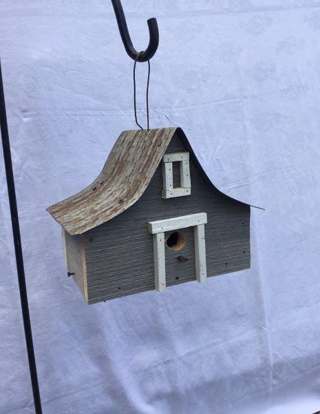 Antique A-Frame Bird House w/Wire Hanger & Clean Out