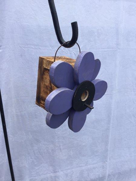 Daisy Flower Shaped Hanging Bird House w/Wire Hanger - 4 Colors Available