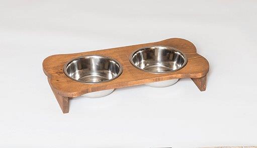 Farmhouse Elevated Dog Feeder-Bone Shaped-Small Breeds