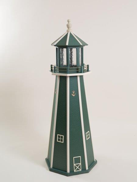 Green with Beige Wood Lighthouse in 3ft / 4ft / 5ft