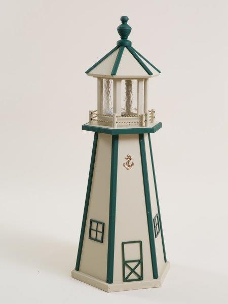 Beige with Green Wood Lighthouse in 3ft / 4ft / 5ft