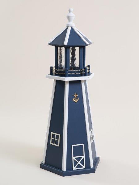 Navy Blue with White Wood Lighthouse in 3ft / 4ft / 5ft