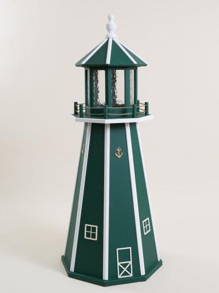 Green with White Wood Lighthouse in 3ft / 4ft / 5ft