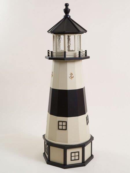 Deluxe Hybrid Lighthouse with Poly Top and Base – Absecon NJ Replica (Beige &  Black)