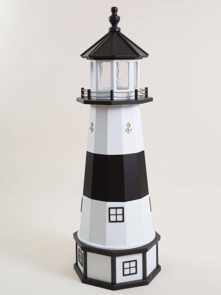 Deluxe Hybrid Lighthouse with Poly Top and Base – Absecon NJ Replica (White &  Black)