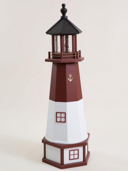 Deluxe Hybrid Lighthouse with Poly Top and Base – Barnegat, NJ Replica Replica (Red & White)