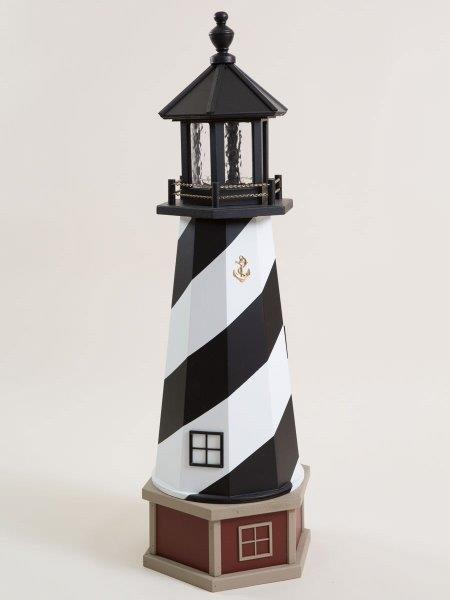 Deluxe Hybrid Lighthouse with Poly Top and Base – Cape Hatteras, NC Replica (Black & White)