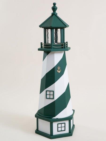Deluxe Hybrid Lighthouse with Poly Top and Base – Green & White