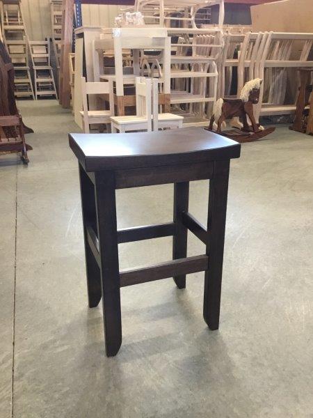 Oak Saddle Top Stool in Dining, Counter, or Bar Height