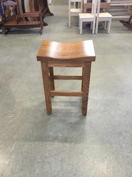 Oak Saddle Top Stool in Dining, Counter, or Bar Height