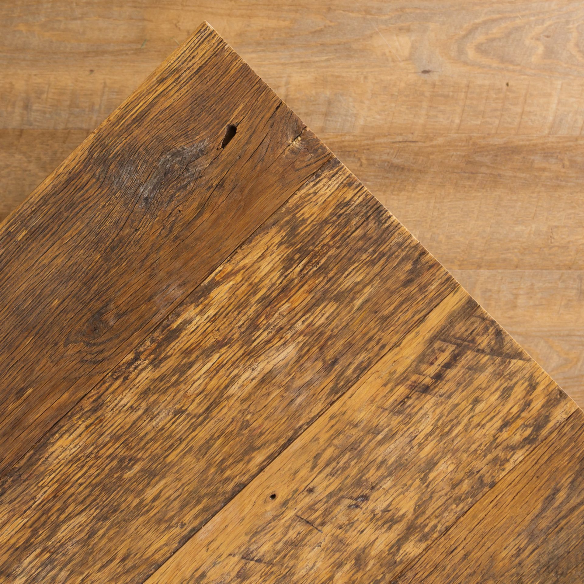 Rustic Reclaimed Oak Coffee Table with Shelf