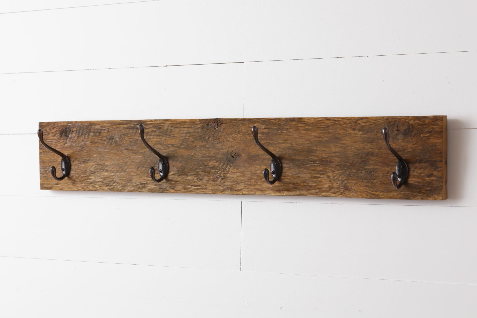 Rustic Reclaimed Oak Wall Coat Rack