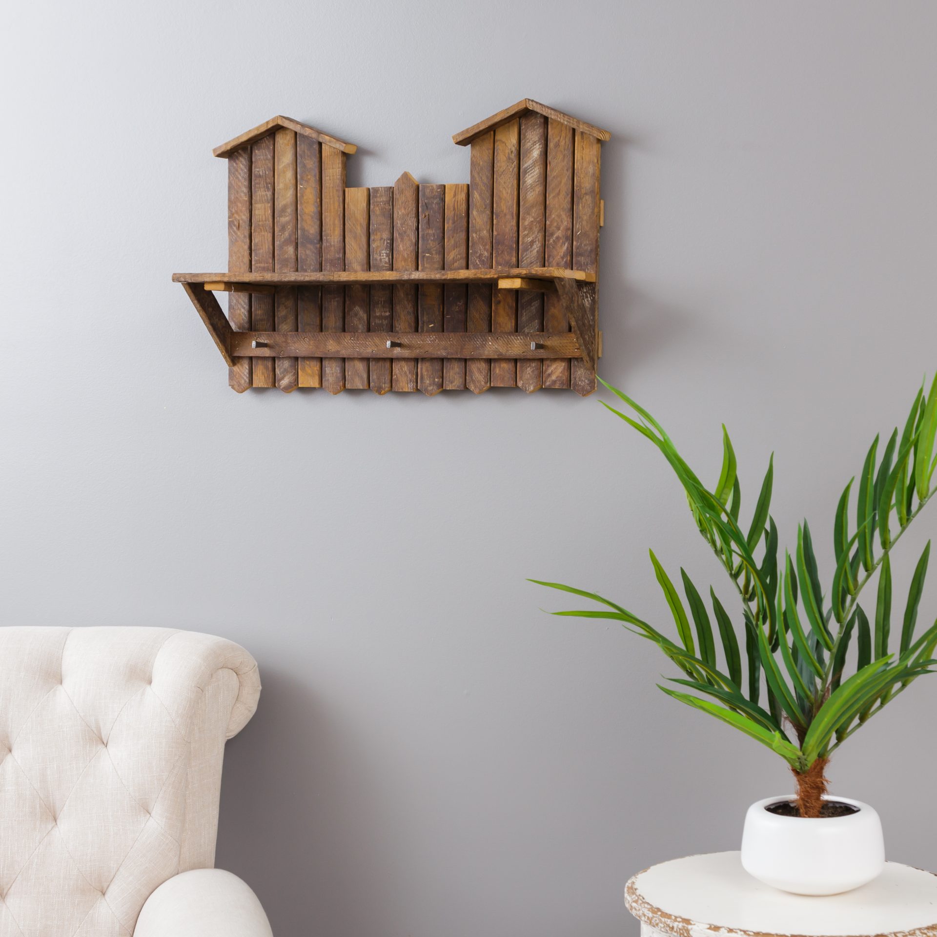 Reclaimed Oak Wall Coat Rack