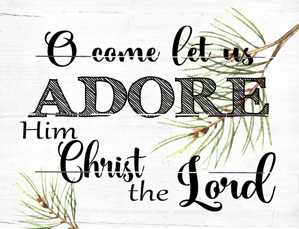 Wood Pallet Art – O Come Let Us Adore Him Christ the Lord