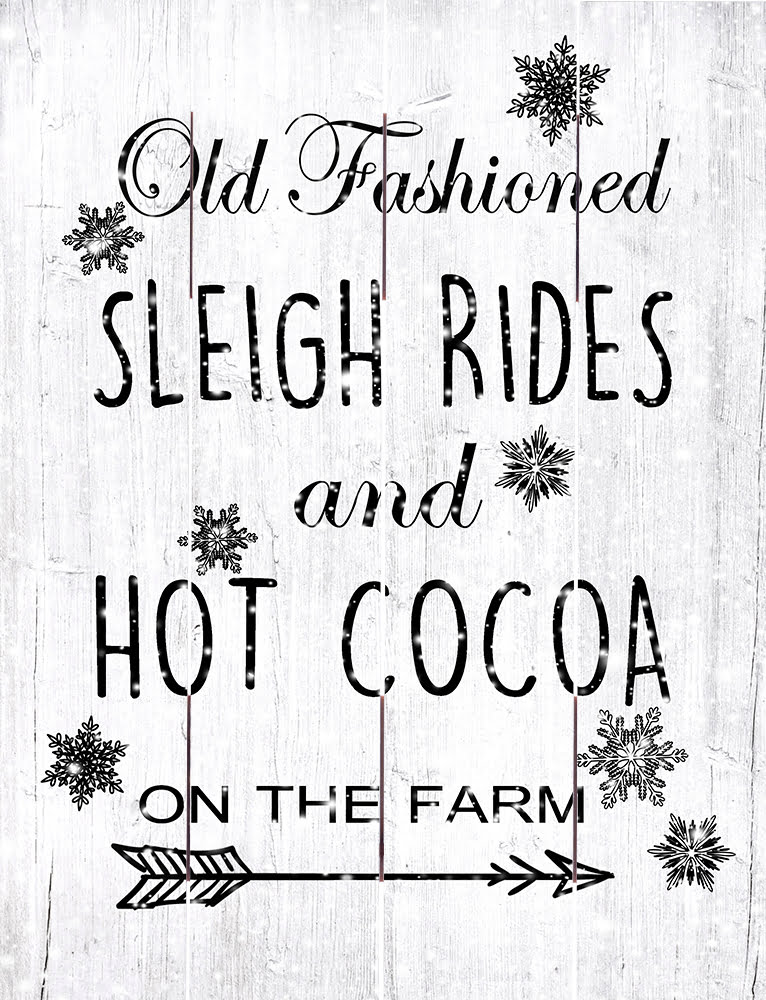 Wood Pallet Art – Sleigh Rides and Cocoa