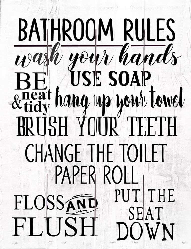 Wood Pallet Art – Bathroom Rules