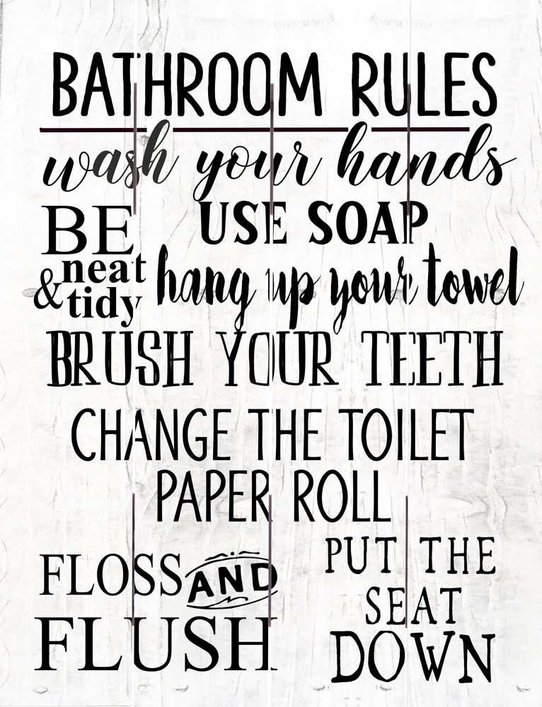 Wood Pallet Art – Bathroom Rules