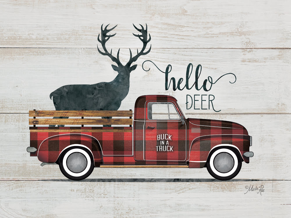 Wood Pallet Art – Hello Deer – Vintage Truck