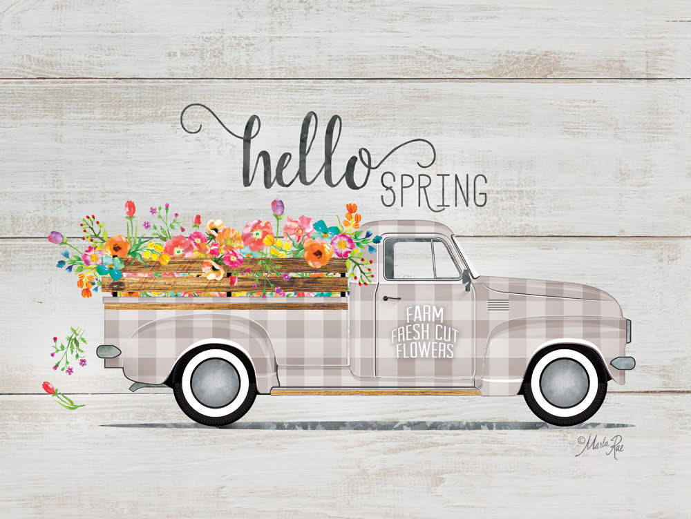 Wood Pallet Art – Hello Spring – Vintage Truck
