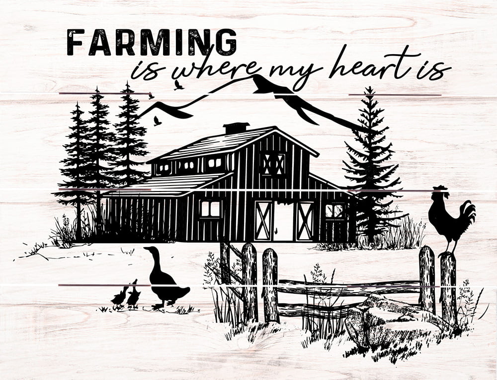 Wood Pallet Art – Farming is Where the Heart Is