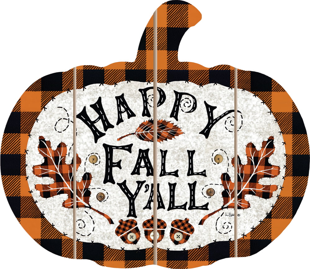 Cut Out Pallet Art – Happy Fall – Buffalo Checkered