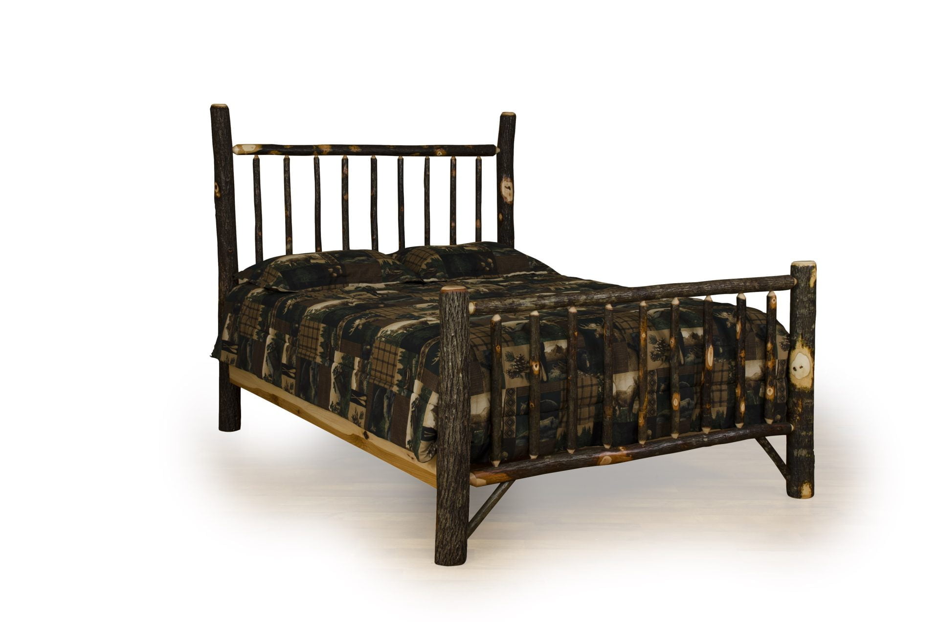 Rustic Hickory Log Mission Style  Bed