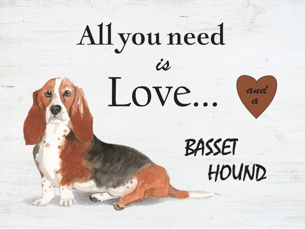 Wood Pallet Art - Love and a Basset Hound