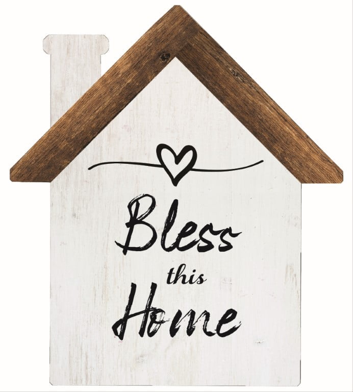 Bless This Home – House Cut Out Wood Wall Art