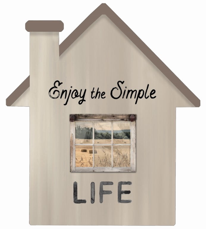 Enjoy The Simple Life – House Cut Out Wood Wall Art