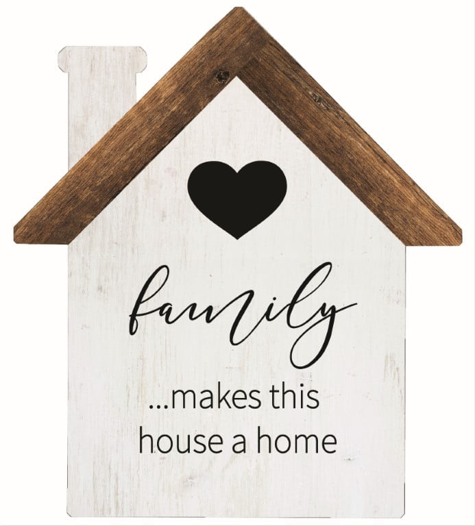 Family Makes This House a Home – House Cut Out Wood Wall Art