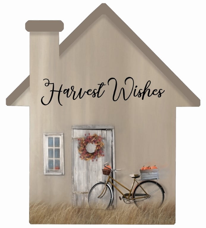 Harvest Wishes – House Cut Out Wood Wall Art