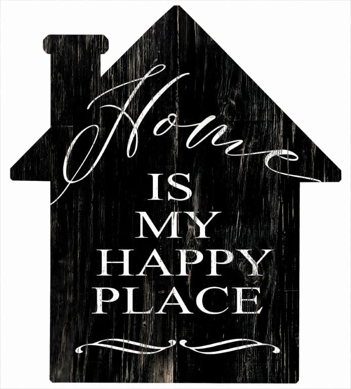 Home is my Happy Place – House Cut Out Wood Wall Art