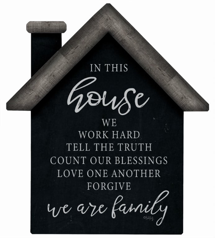 In this House – House Cut Out Wood Wall Art