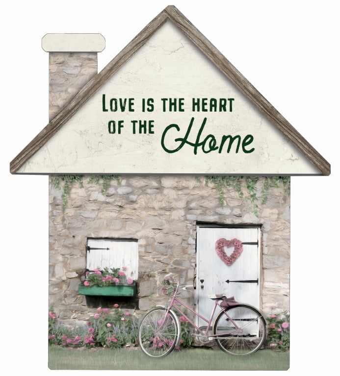 Love is the Heart – House Cut Out Wood Wall Art