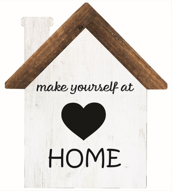 Make Yourself at Home – House Cut Out Wood Wall Art