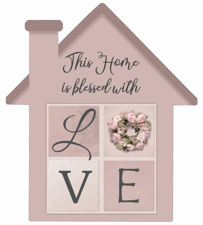 This Home is Blessed – House Cut Out Wood Wall Art