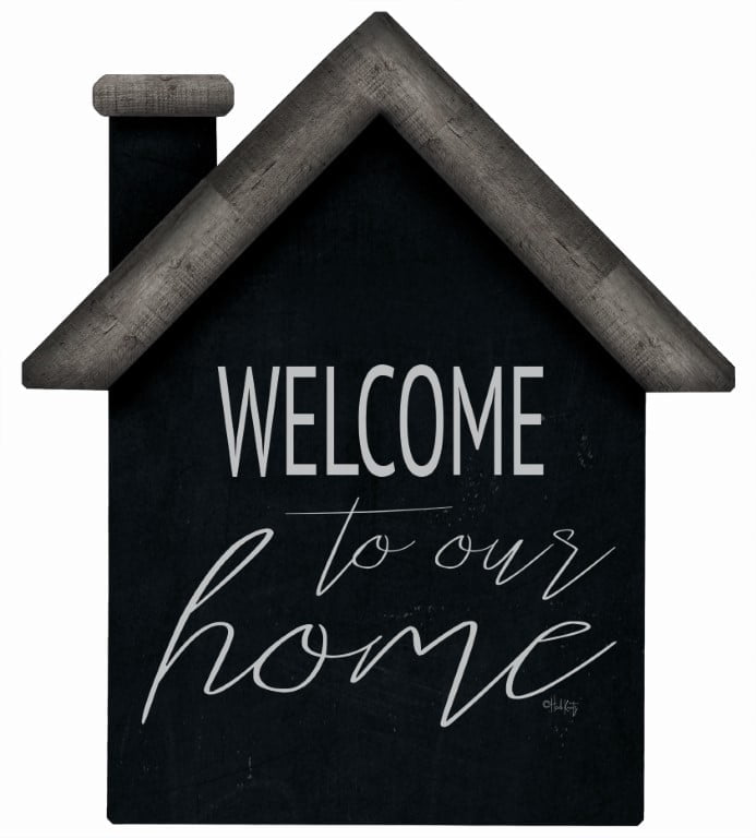 Welcome to Our Home – House Cut Out Wood Wall Art