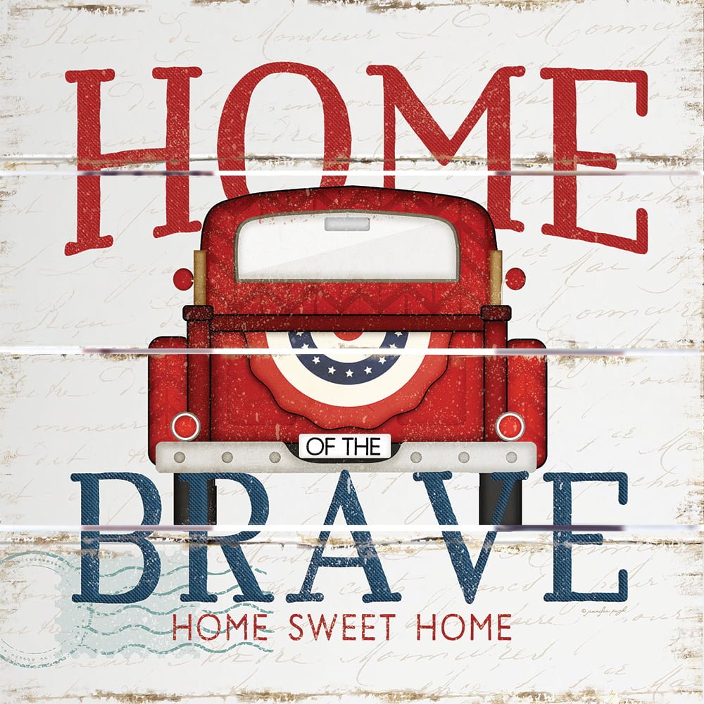 Wood Pallet Art – Home of the Brave Truck