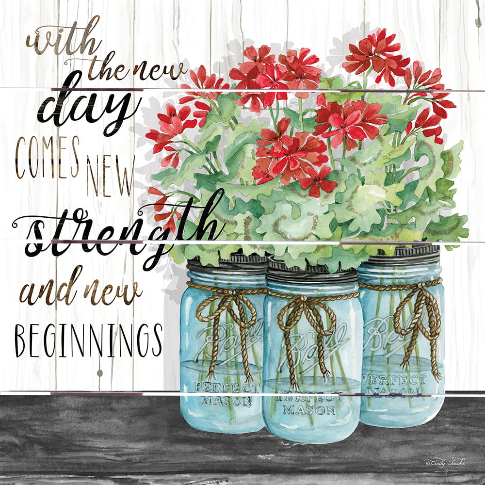 Wood Pallet Art – Blue Jars – New Beginnings