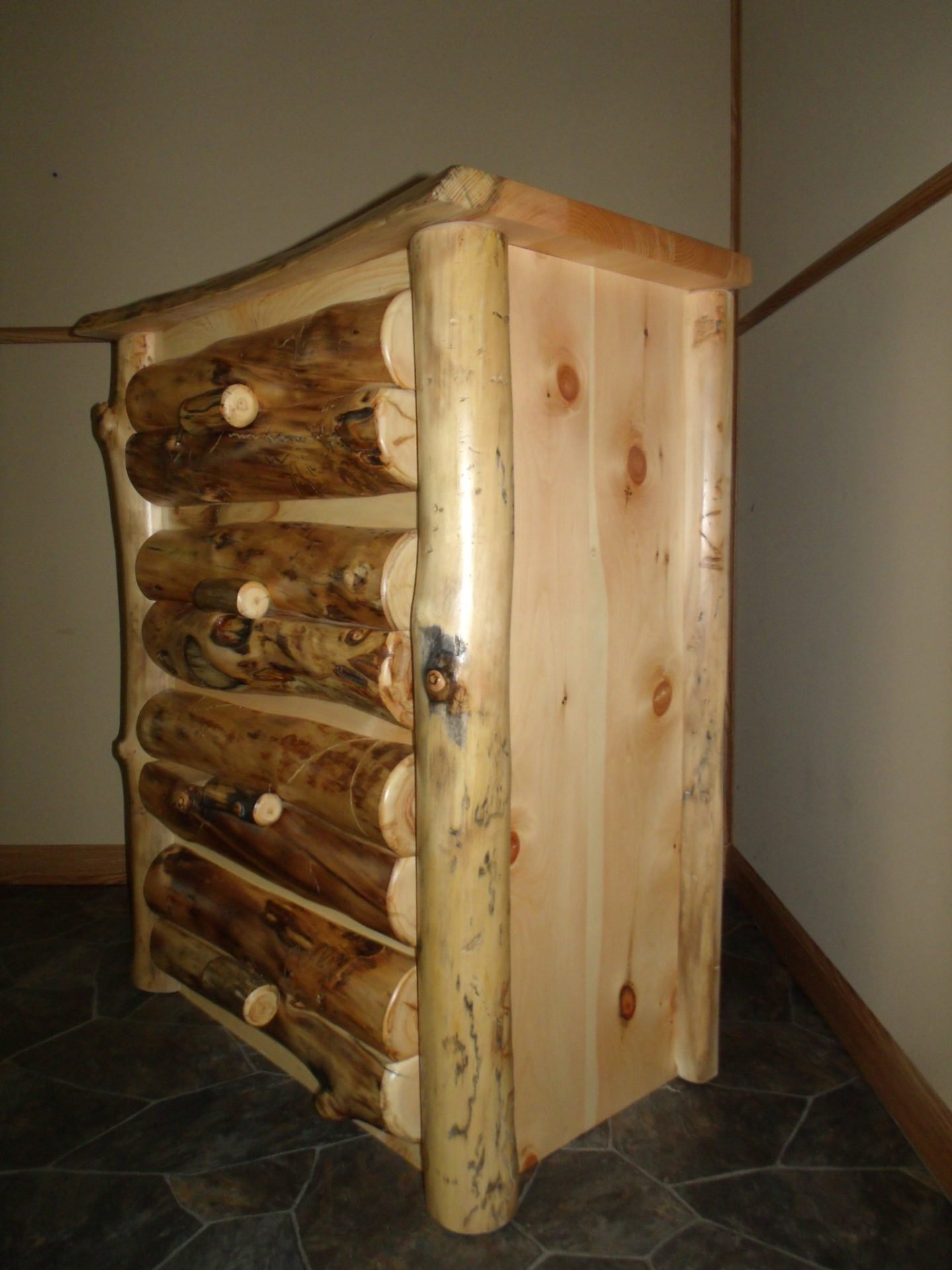 Rustic Aspen Log 4 Drawer Dresser