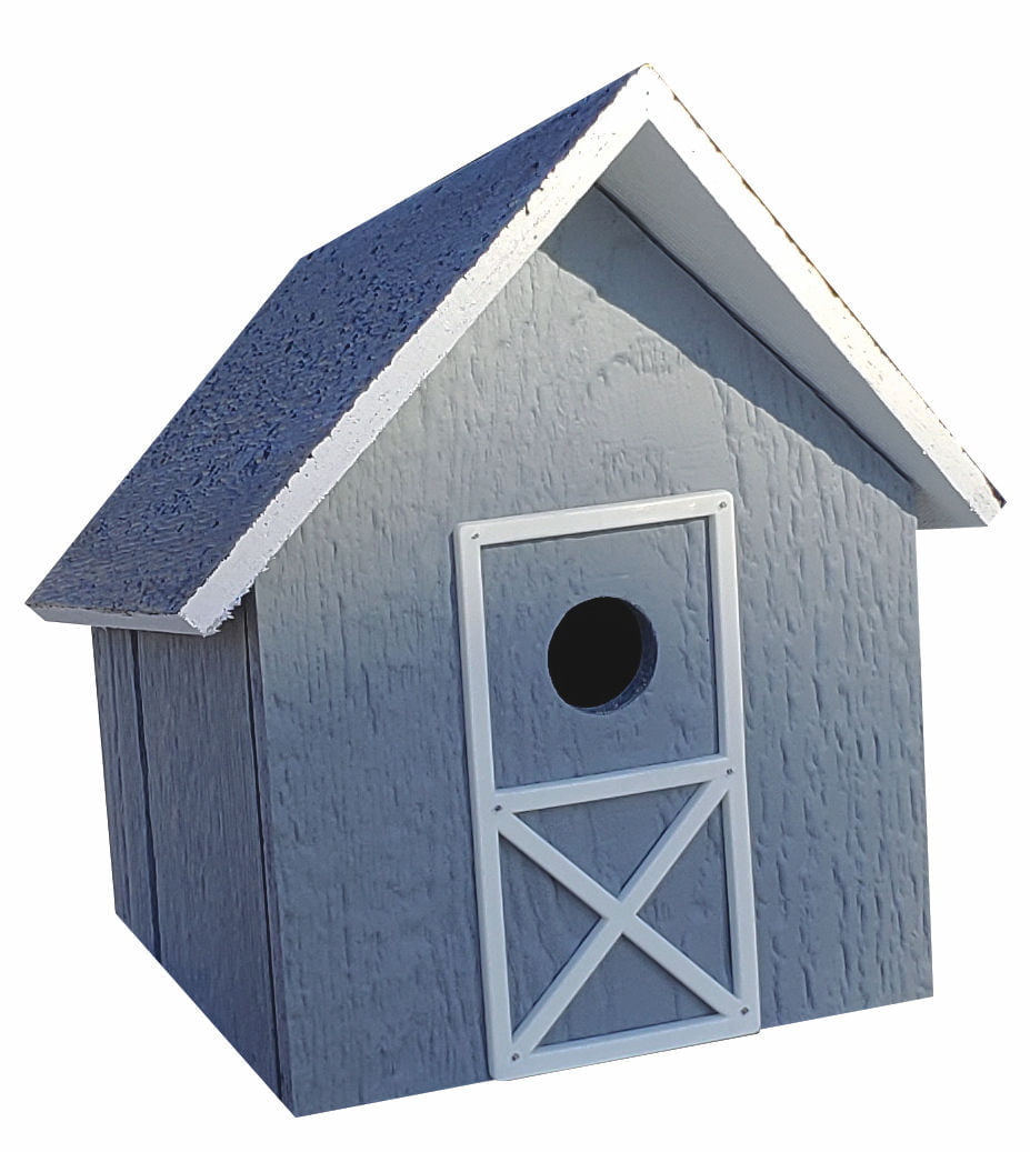 Outdoor Wooden Bird Feeder - Blue