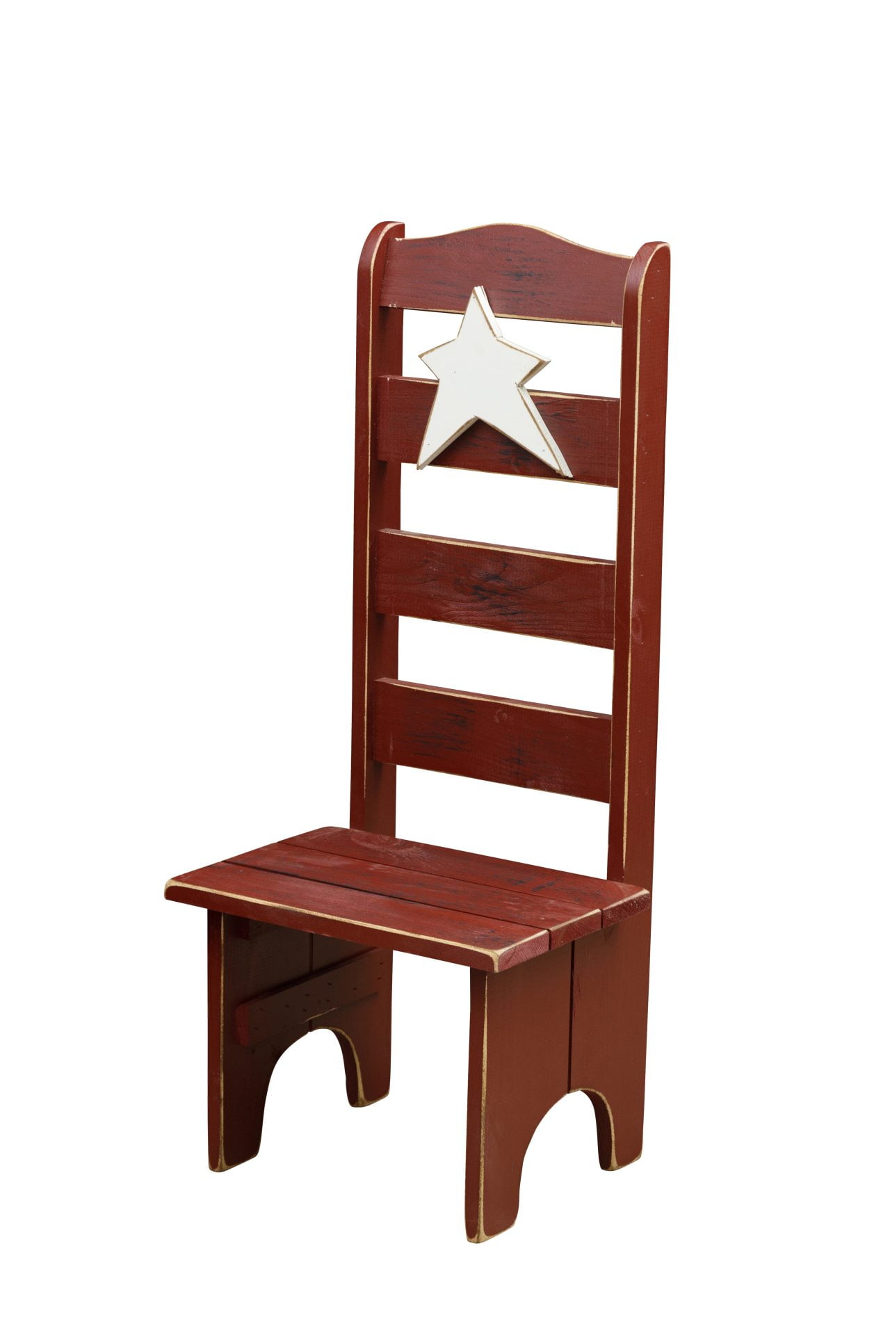 Primitive Pine Chair with Rustic Star Cut Out