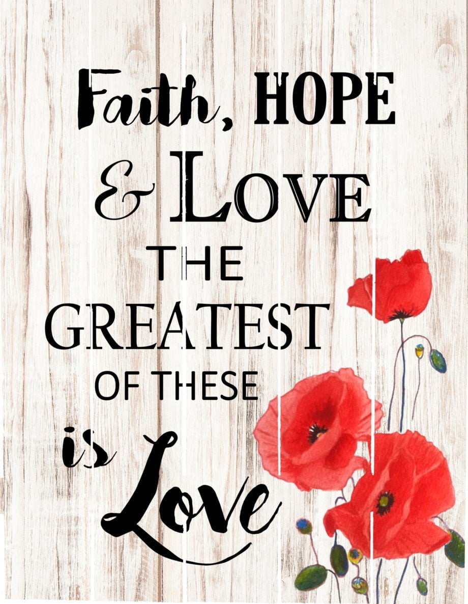 Wood Pallet Art – Faith Hope Love (White)