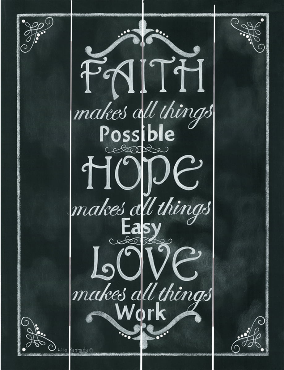 Wood Pallet Art – Faith Hope Love