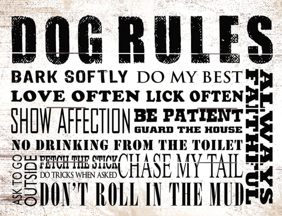 Wood Pallet Art – Dog Rules
